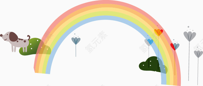 彩虹门卡通小狗图案
