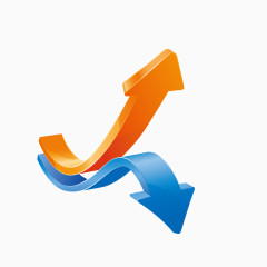 立体统计图标彩色箭头