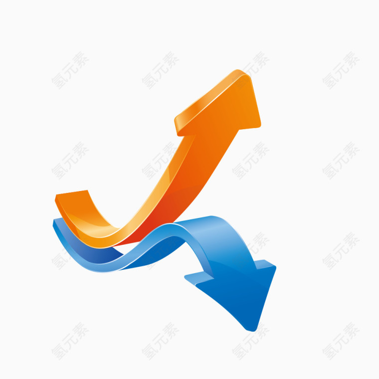 立体统计图标彩色箭头