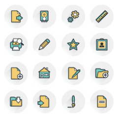 办公学习用具矢量图标