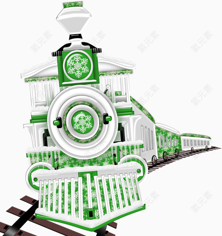 一脸绿色的行驶的火车