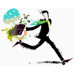 手绘卡通漫画工作人员