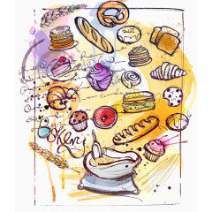 矢量面食和袋子