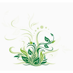 有质感的绿色植物花纹