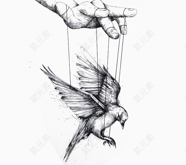 木偶老鹰插画