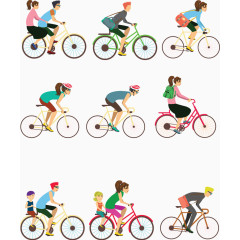 骑自行车竞技矢量扁平素材