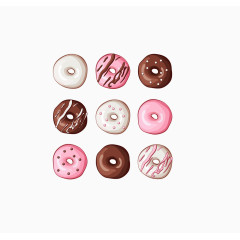 矢量彩色巧克力甜甜圈