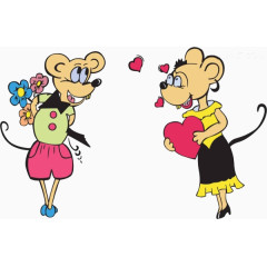 卡通老鼠情侣素材