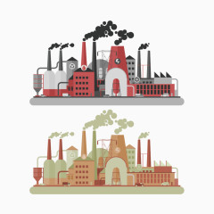 矢量建筑和烟筒