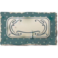 蓝色花纹复古矢量面料标签素材