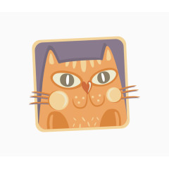 矢量黄色可爱猫咪装饰素材