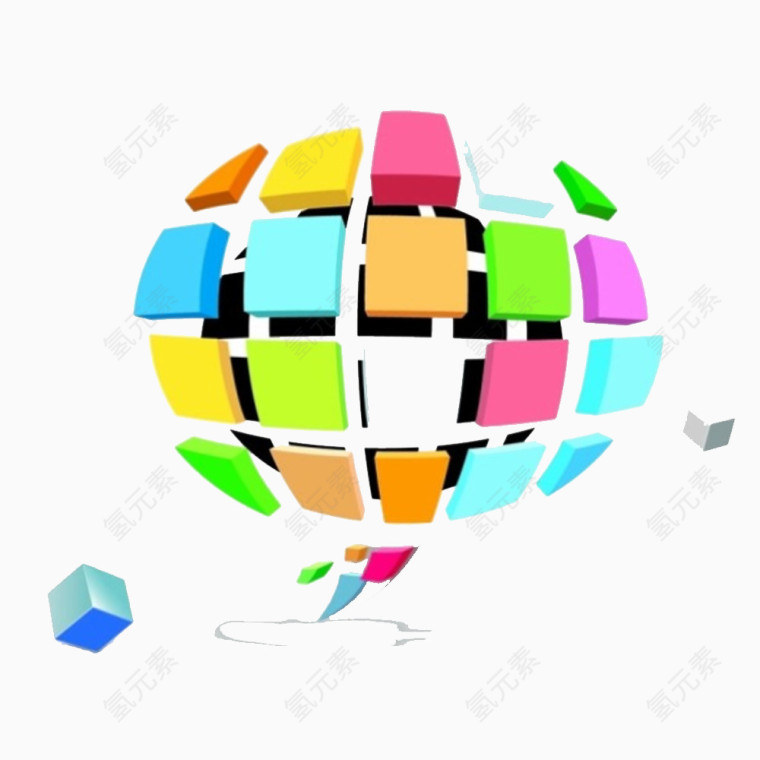 拼图立体对话框商业背景素材