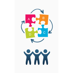 矢量ppt拼图边框素材