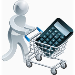 推车的矢量小人