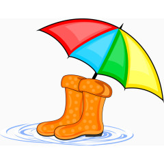 矢量雨伞鞋子