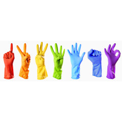 创意炫彩洗涤塑料手套
