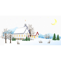 矢量美丽冬天雪景