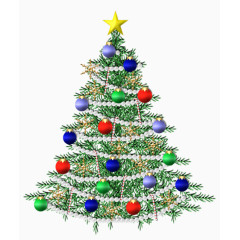 圣诞彩球装饰圣诞树