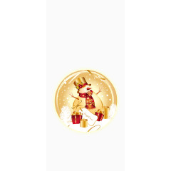 圣诞老人黄色装饰球喜庆