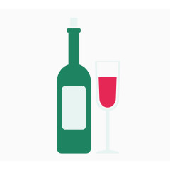 红酒与高脚杯矢量素材