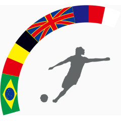 矢量世界杯足球国旗元素