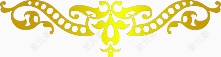 金黄渐变横幅花纹