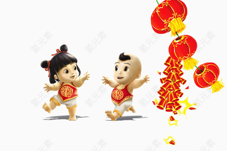 新年福娃免抠素材