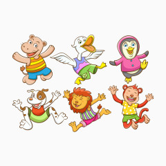 创意卡通河马矢量图