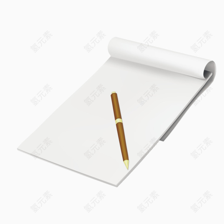 矢量铅笔白纸信纸记事本