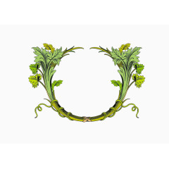 弧形植物线勾边框