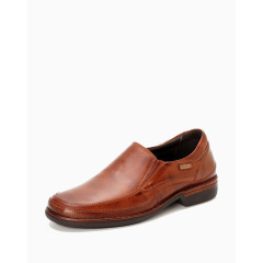 简约焦糖色头层牛皮圆头男式休闲鞋