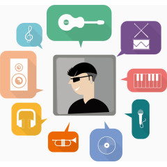 矢量男孩音乐家元素