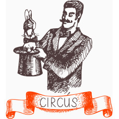 矢量手绘魔术师