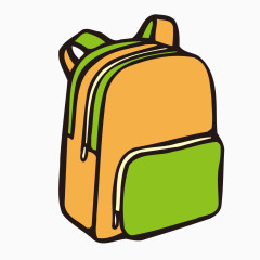 矢量绿色双肩包