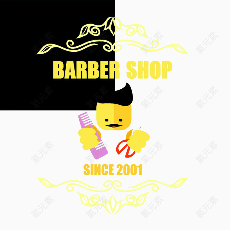 创意理发店标志设计