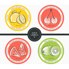 矢量手绘水果标签