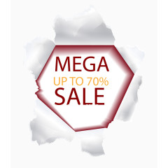 矢量手绘撕开的纸