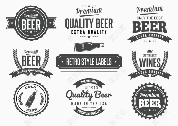矢量啤酒标签