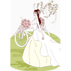 矢量插画婚纱