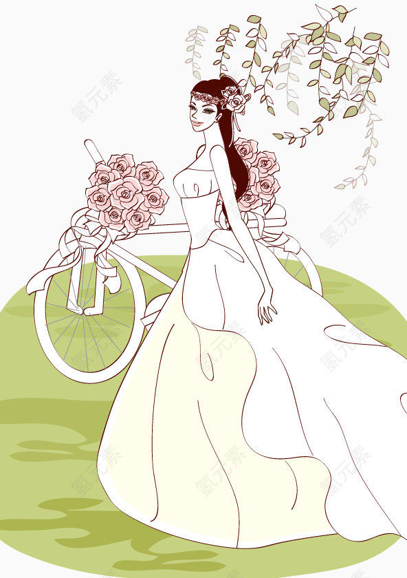 矢量插画婚纱