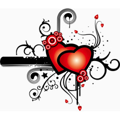 红色爱心装饰矢量图