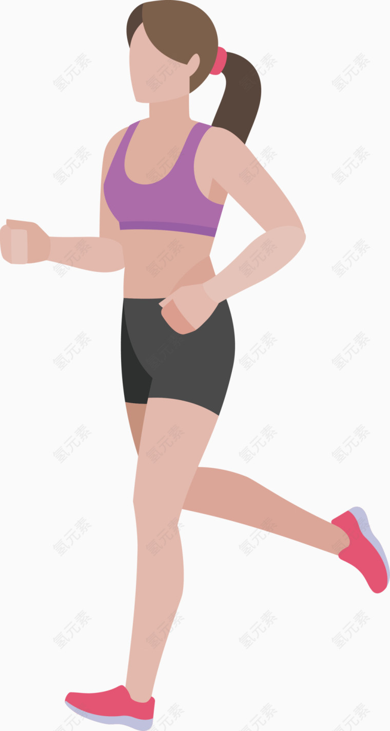 女士跑步图