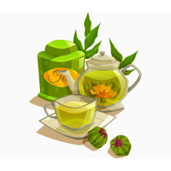 手绘彩色茶杯茶具