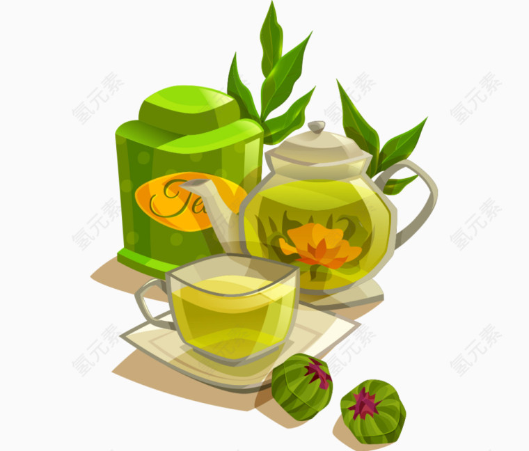 手绘彩色茶杯茶具