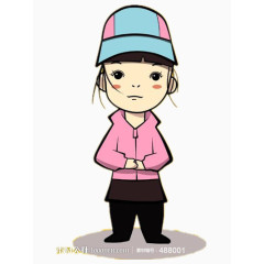 戴帽子的男孩矢量图