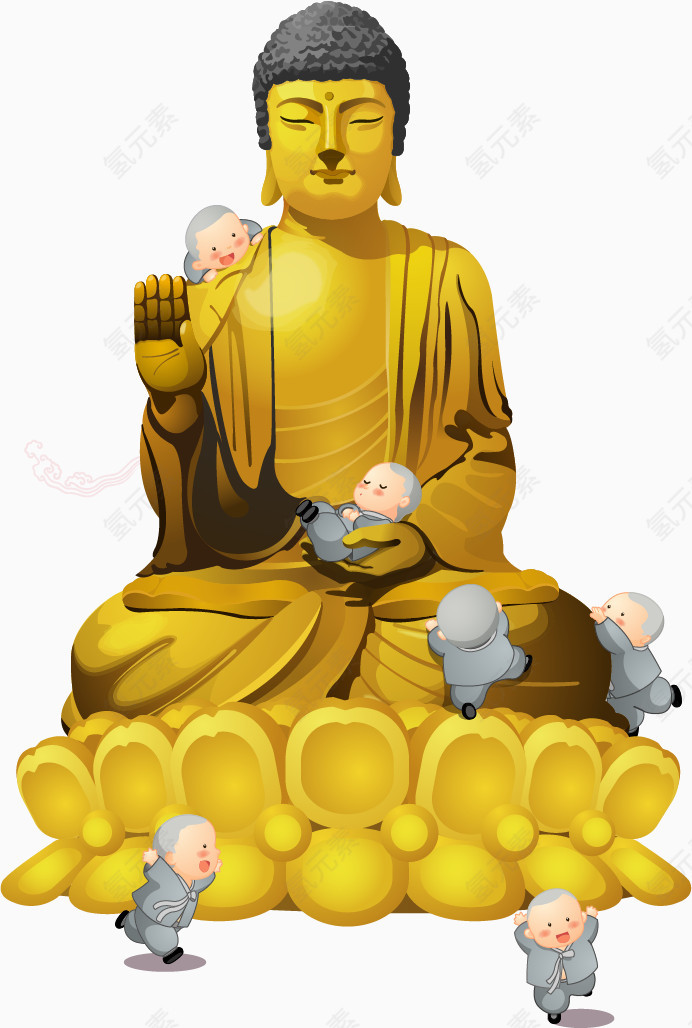 矢量手绘金佛