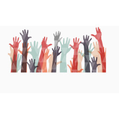 伸向天空的抽象人群手臂矢量素材