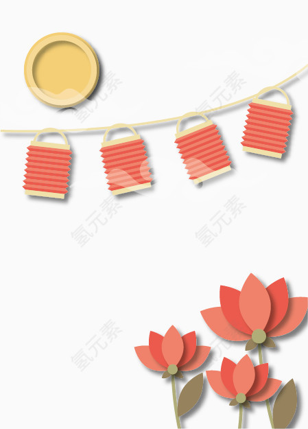中秋节灯笼花灯矢量