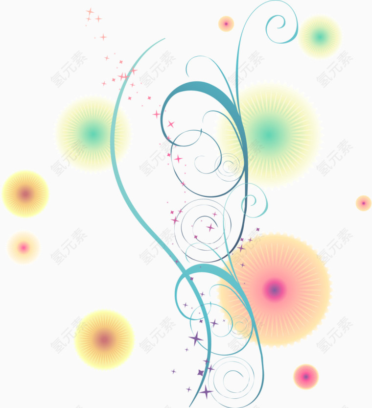 手绘花纹矢量图