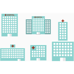 矢量医院建筑模型插图